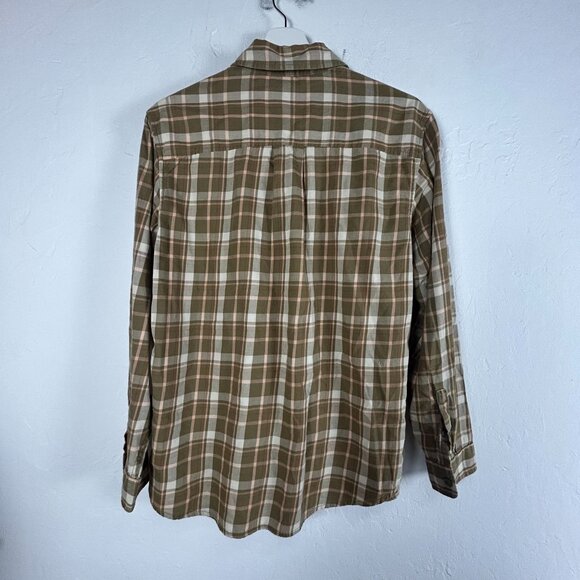 REI Womens Northwoods Button Up Flannel Shirt Small Green Hiking Outdoor Casual - Picture 2 of 7